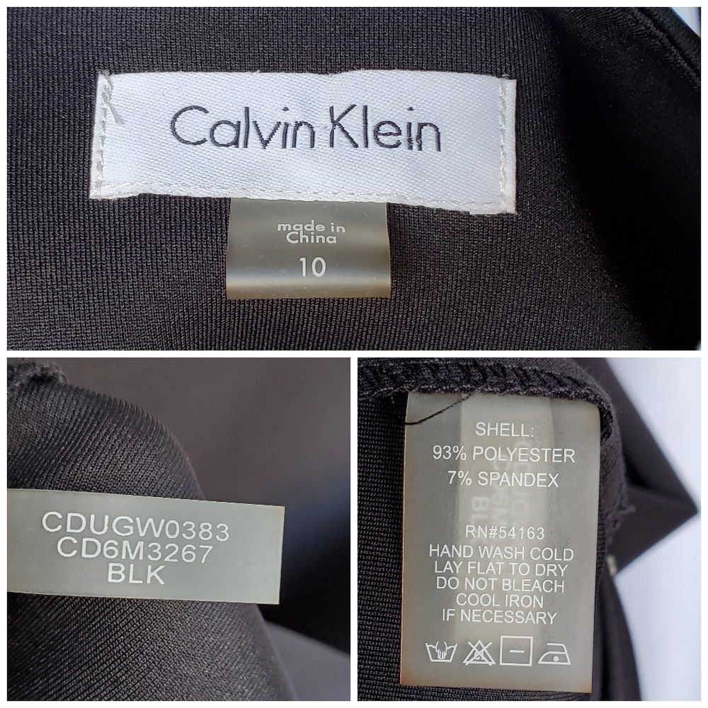 Calvin Klein Black Scuba Crepe Bodcon Beaded Dress - Picture 7 of 7